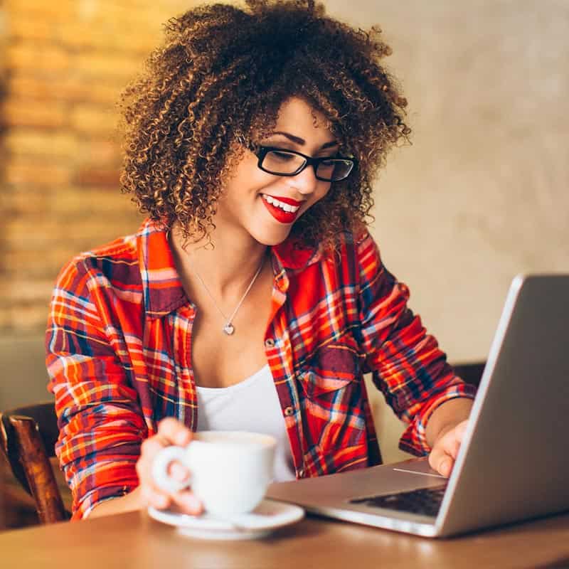 woman accessing MyChart via her laptop